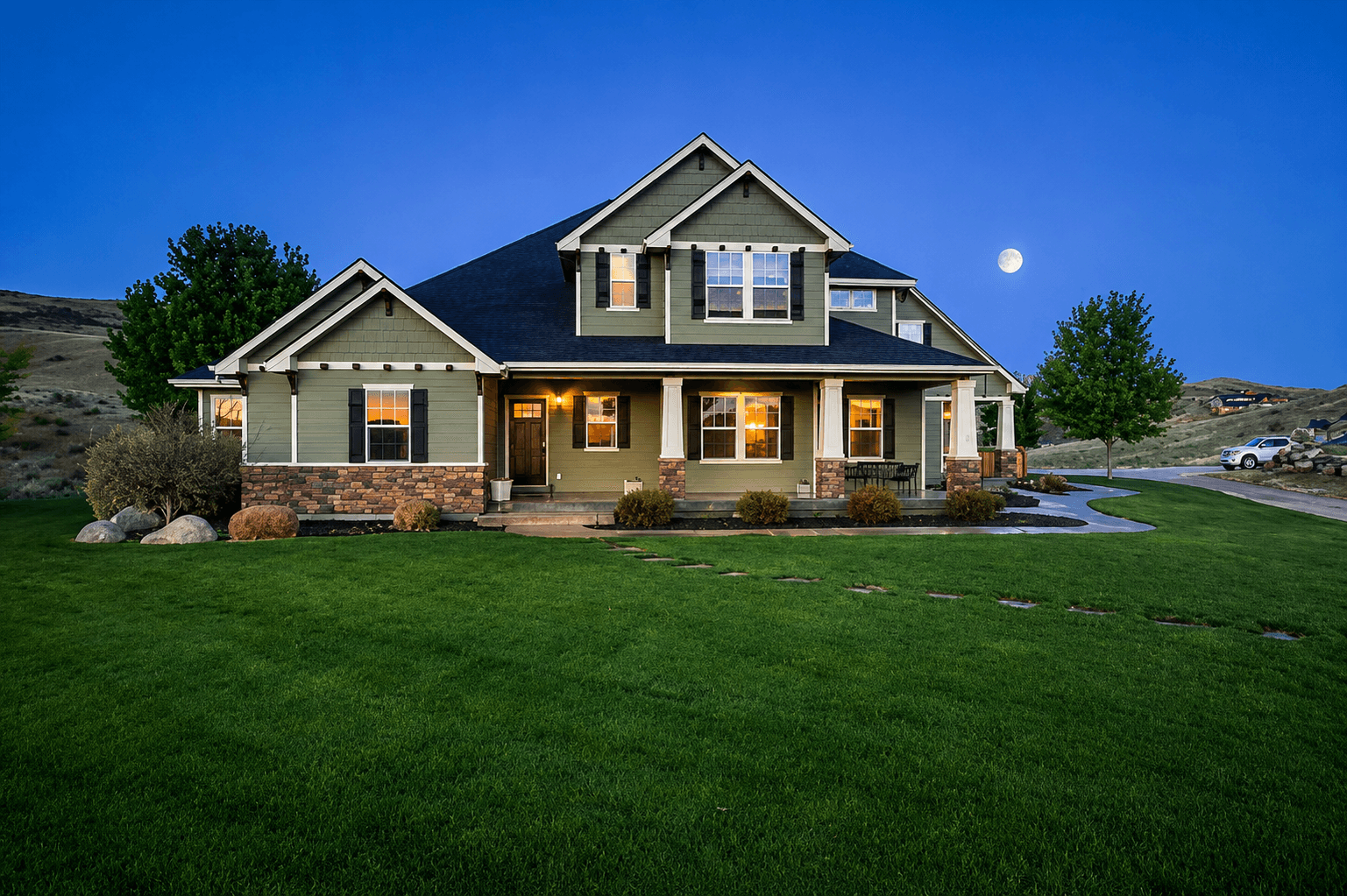 Beautiful moonlit property